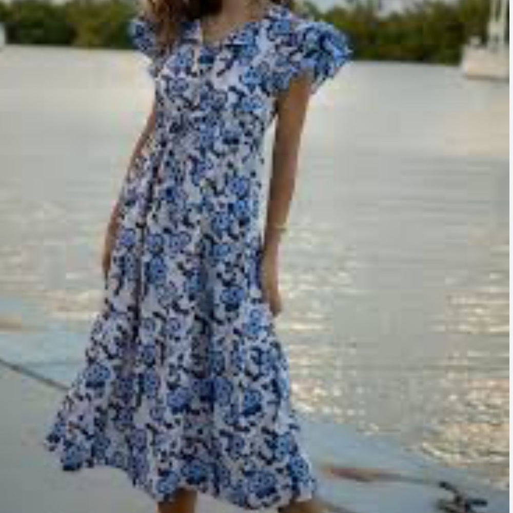 Bindu Charlotte Dress - Floral White